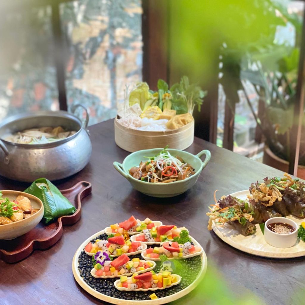 Every plate in Sangha Vegetarian Restaurant is arranged with care, bringing both taste and aesthetic appeal to the dining experience.